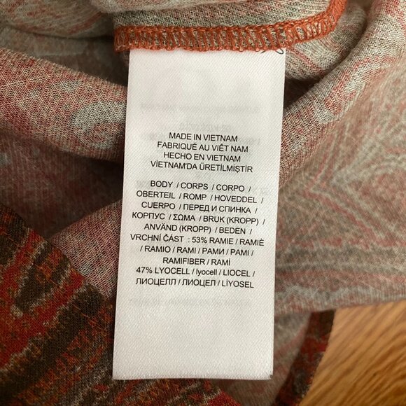 Lauren Ralph Lauren Women Orange Paisley Challis Shirt Long Sleeve Size XXL NWT - Picture 7 of 9